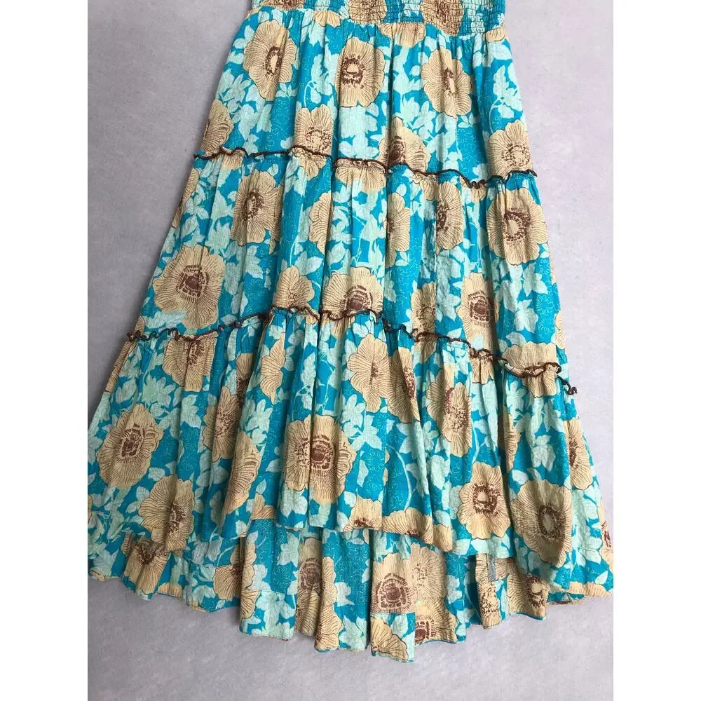 Free People Adriel Midi Dress Hawaiian Ocean Combo Women's Medium NEW - Picture 4 of 11